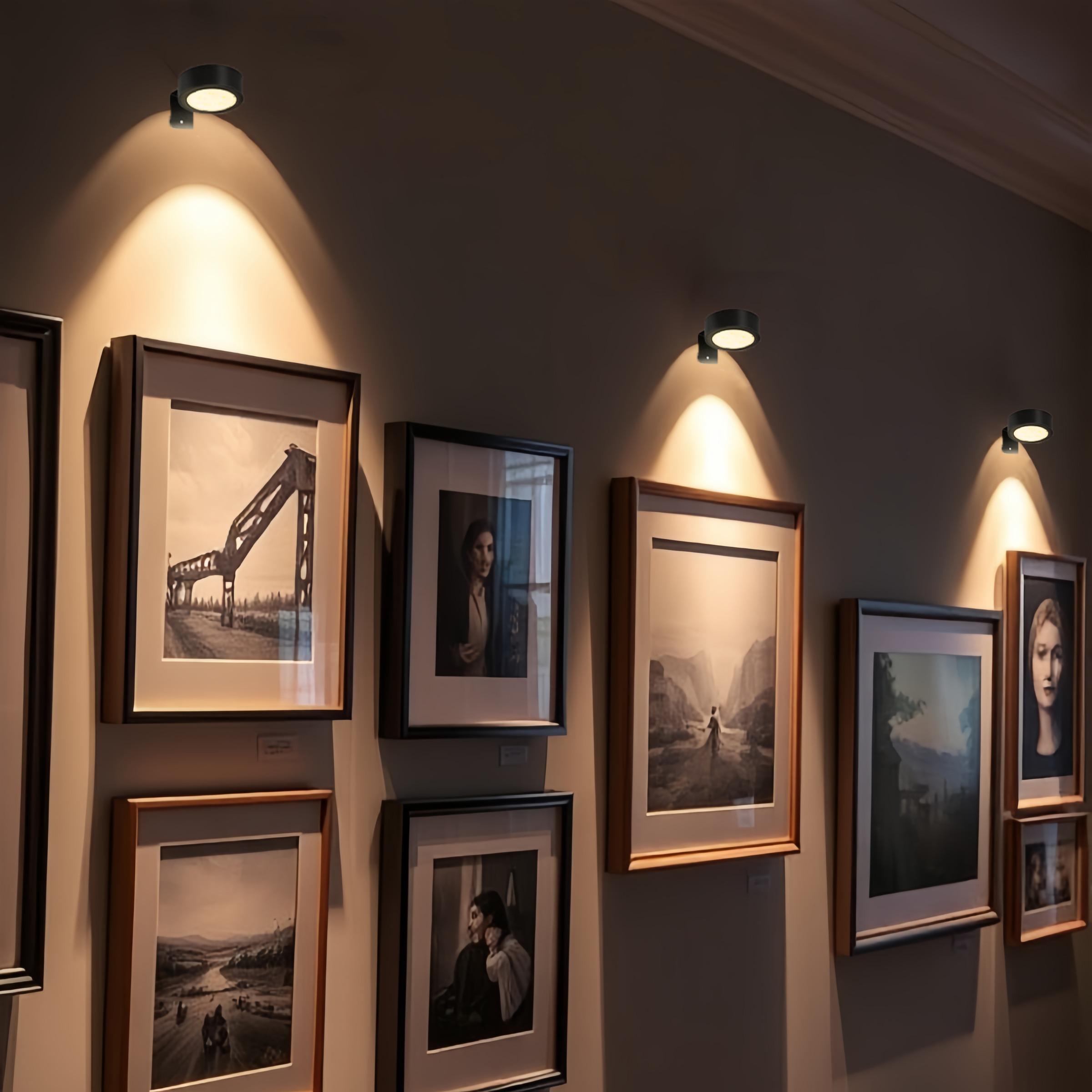 Wireless LED Picture Light with Remote Control, Battery Powered Drawing Lamp, Timer Wall Color Changing Art Display, Adjustable Lighting, Picture Frame Light