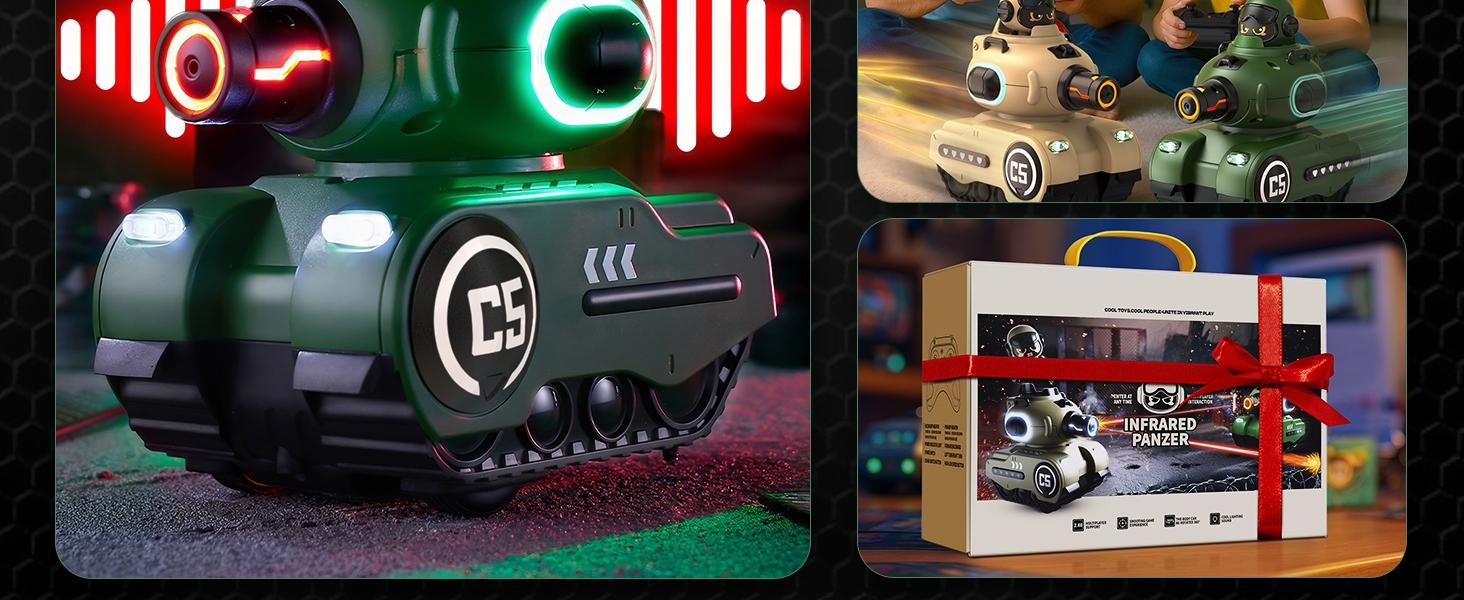 Remote Control Battle Tanks Set, Stable Control, Simulated Shooting, Sound Effects, Unisex, Kids Birthday Party Gift, Requires Aa Batteries