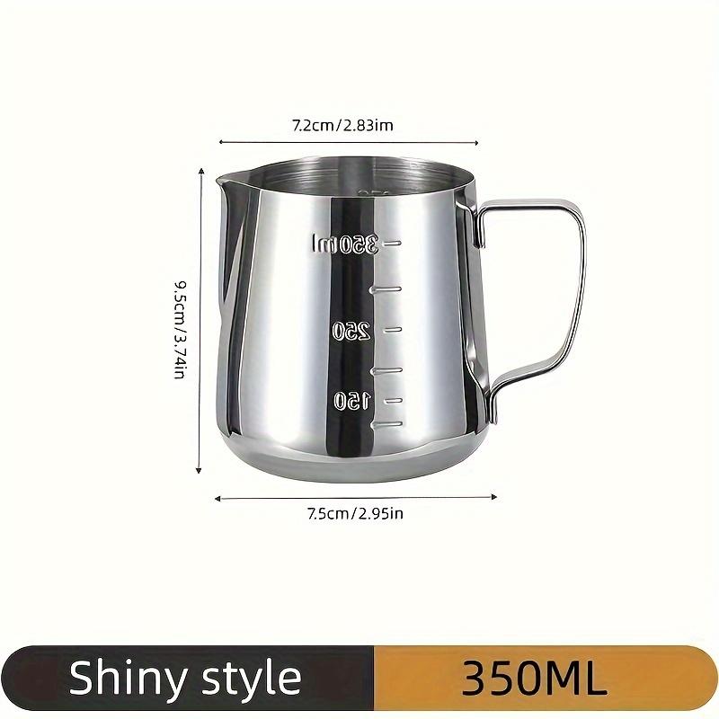1pc Stainless Steel Measuring Milk Frothing Pitcher With Spout Coffee Shop Milk Steaming Cup For Latte Art & Barista Tools Kitchenware
