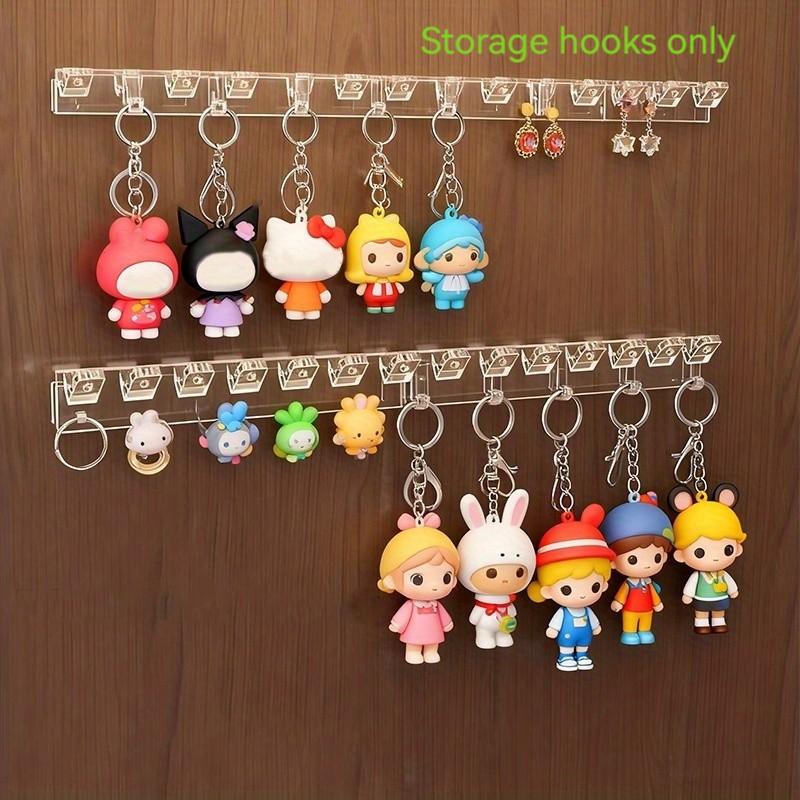 Wall-Mounted Transparent Acrylic Jewelry Storage Hooks, Polished Durable Simple Design, Multi-Functional Space-Saving Organizer
