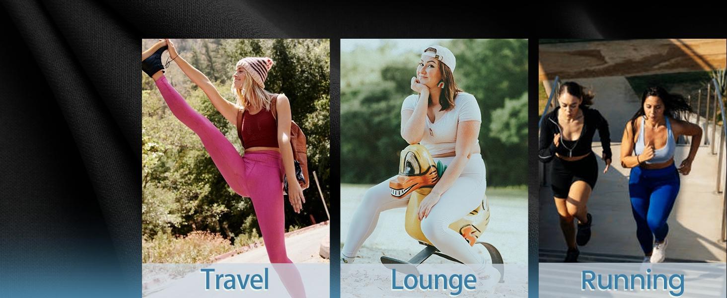 Outdoor&sports YOLIX Workout Leggings for Women - High Waisted Yoga Pants Tummy Control Compression for Running