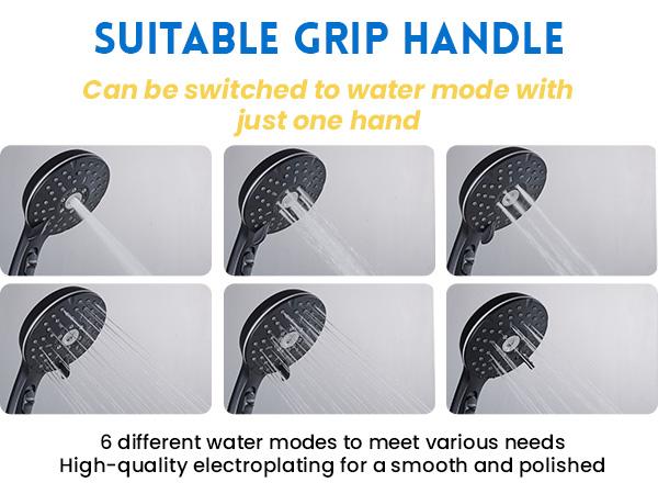 Ryamen Dual Shower Head Combo, 8'' High Pressure Rain/Rainfall Shower Head,5 Settings Adjustable Handheld Showers,with 15" Height Adjustable Slide Bar,Holder/Hose, Angle Adjustable, high pressure showerhead，tiktok shop showerhead