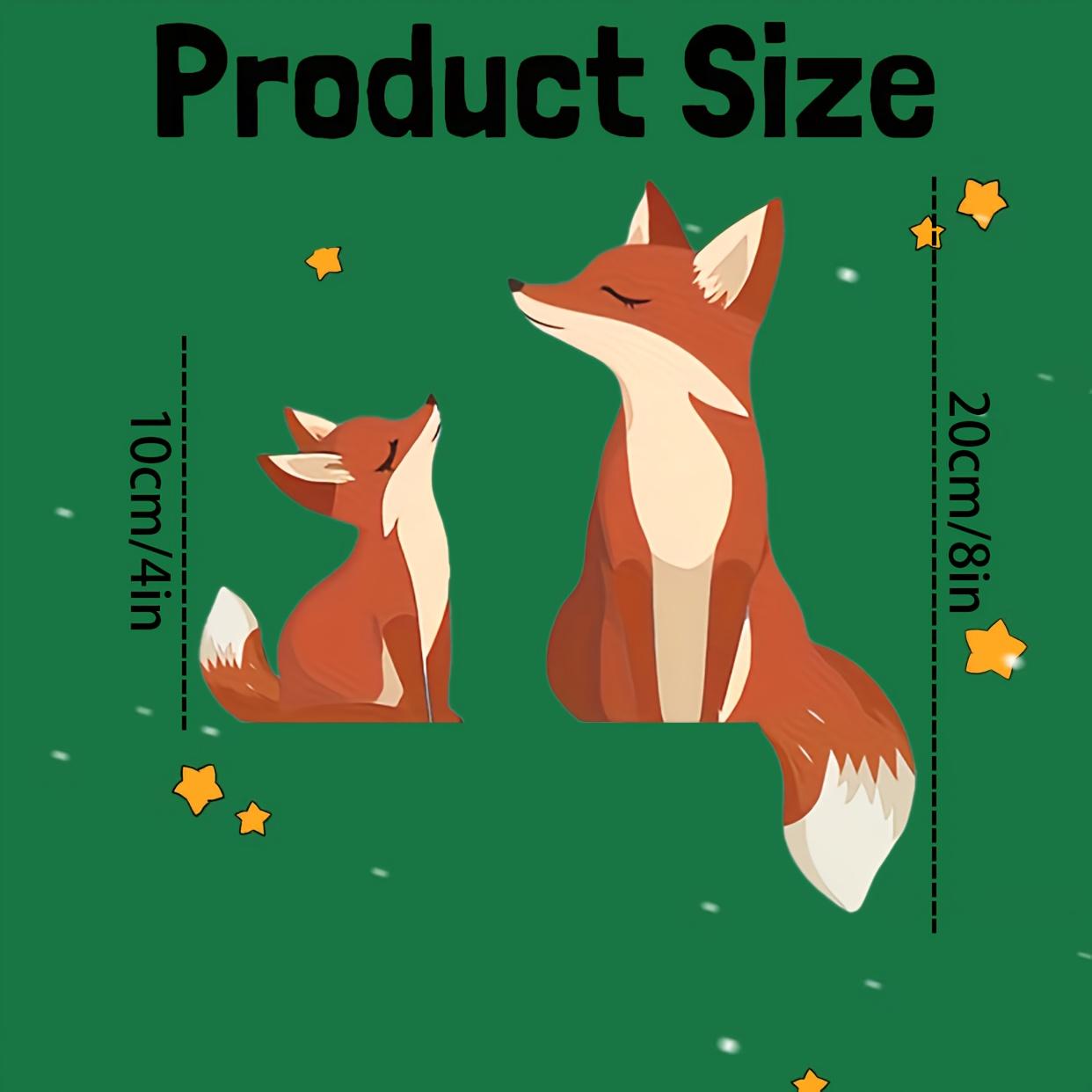 2D Cute Fox Wood Wall Art Decor, 2 Pieces, Halloween Christmas Mother's Day Gift, Animal Wall Art, Door Frame Corner Decoration