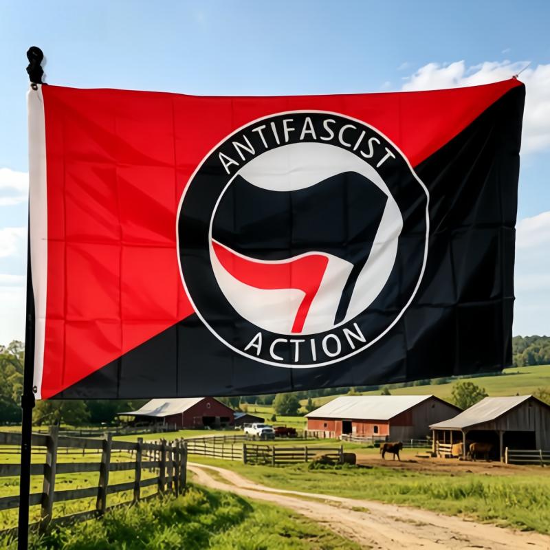 3x5 ft red and black twill action polyester flag,  Outdoor Decoration Banner, Polyester Hanging Flying
