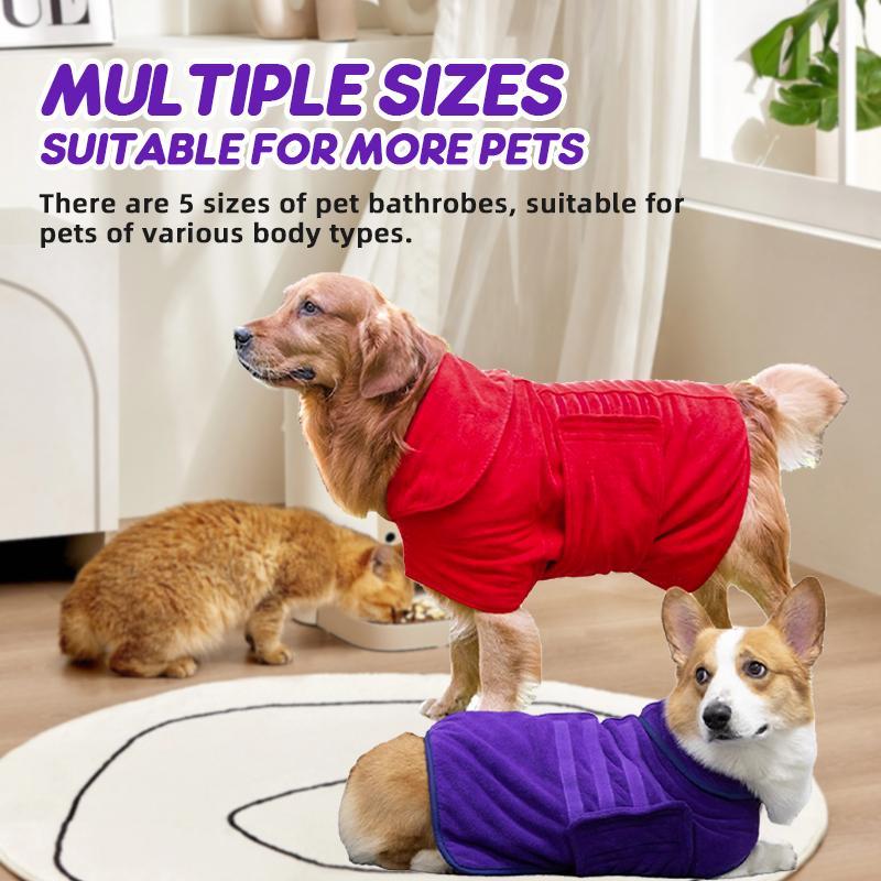 Absorbent Pet Drying Coat - Quick-Drying Microfiber Bath Towel robe for Dogs & Cats, Essential Grooming Towel for Large Breeds Like Labradors & Golden Retrievers Absorbent Pet Drying Coat - Quick-Drying Microfiber Bath Towel robe for Dogs & Cats, Essential Grooming Towel for Large Breeds Like Labradors & Golden Retrievers