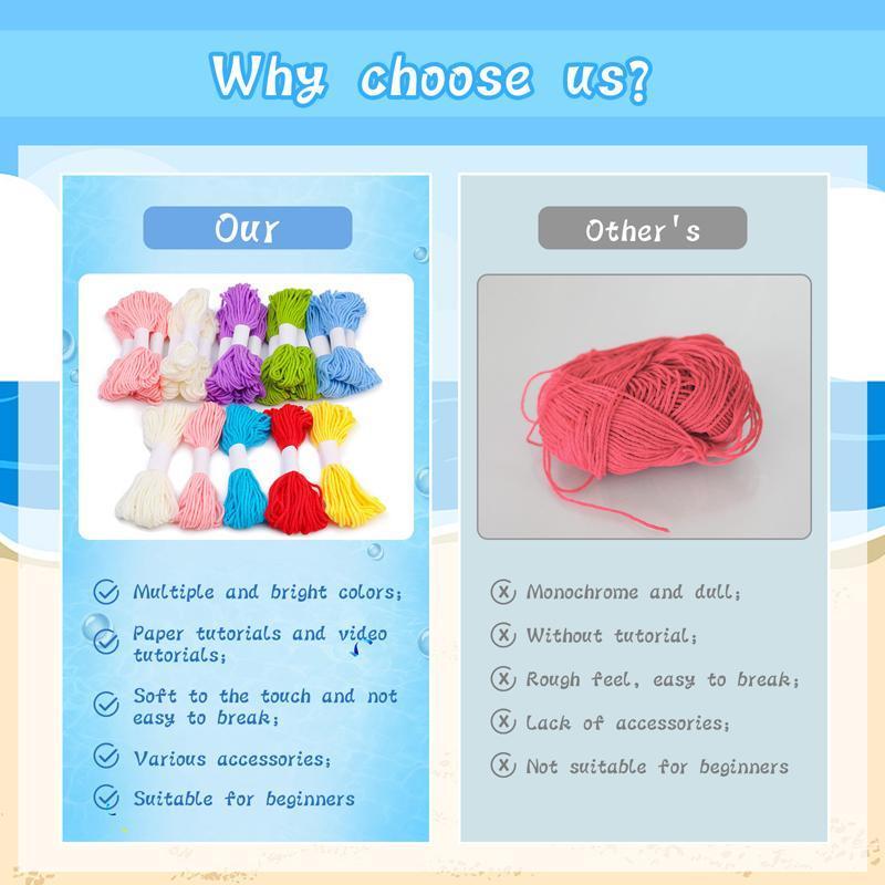 Penguin Crochet Kit for Beginners With Video Tutorial Cotton Knitting Yarn Thread Needles Hook Knit Tool Set DIY Craft