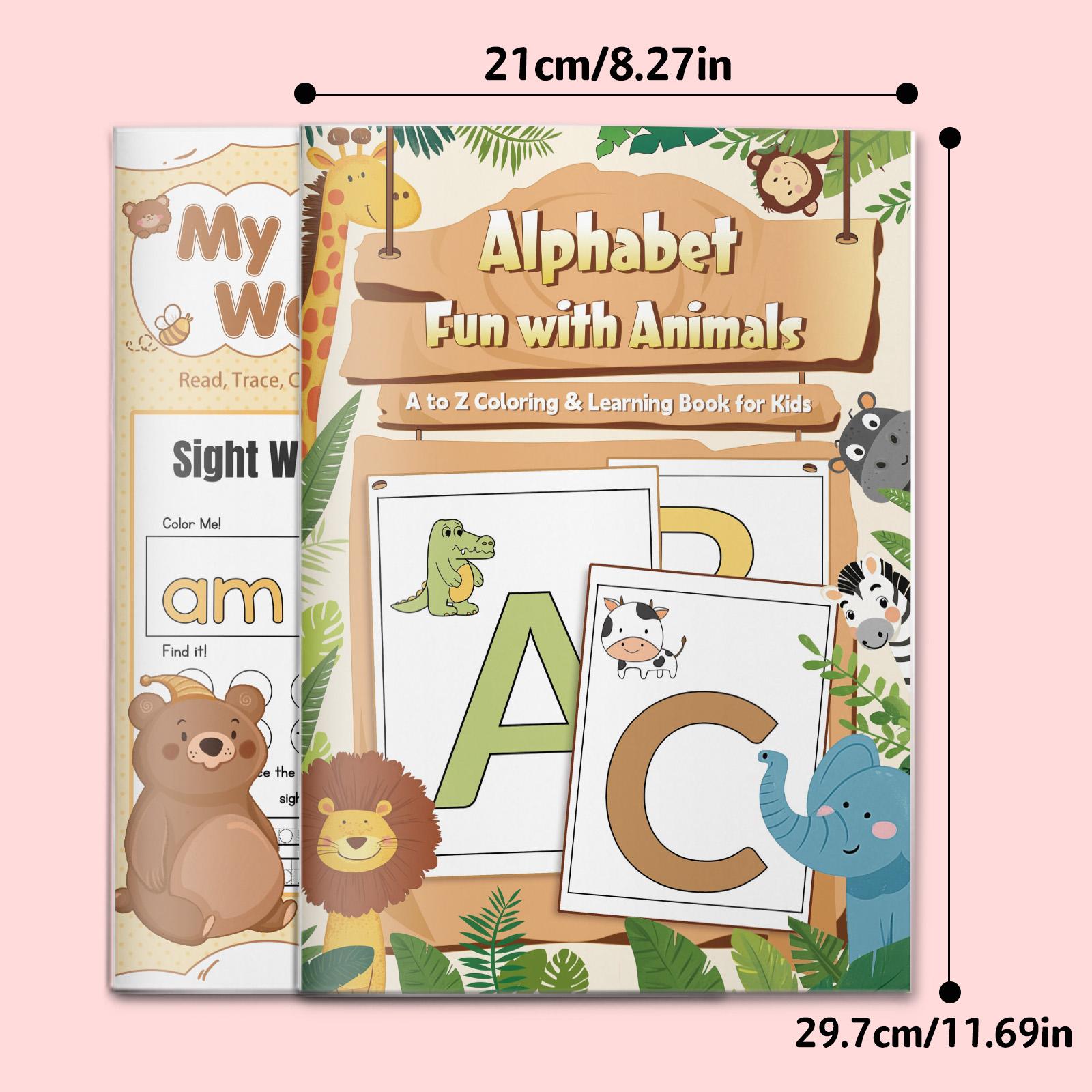 Kids' ABC Alphabet Activity Workbook, Fun Letter Tracing and Handwriting Practice, Uppercase and Lowercase Letters, Early Literacy, Fine Motor Skills, Preschool Teaching Resource for Home or Classroom