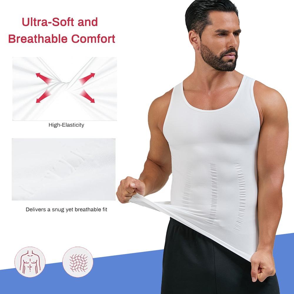 Mens Compression Shapewear Sleeveless Tummy Control Gym Fitness Soft Body Shaper Breathable Tank Top