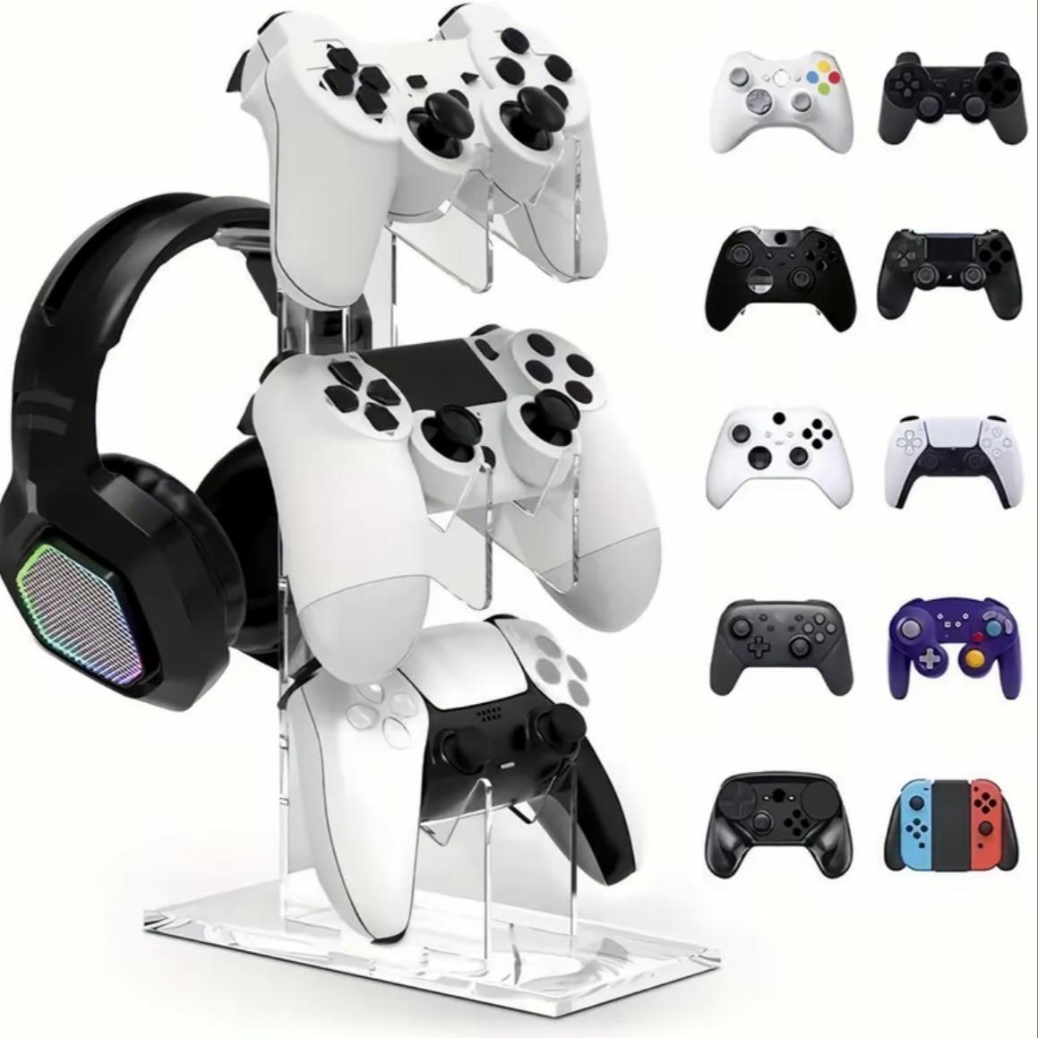 Game Controller Holder, Desktop Storage Rack with Headphone Slot, Ideal for Ps4/ps5/ps3 Controllers, Perfect Gift for Gamers