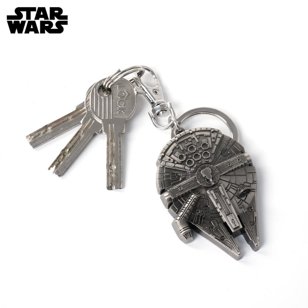 1PC Star Wars Officially Licensed Mandalorian Millennium Falcon X-Wing Pewter Keyring Zinc Alloy Metal Key Rings Durable Keychain DIY Crafts Bags Accessories Bag Clip Friend Gifts Christmas Present