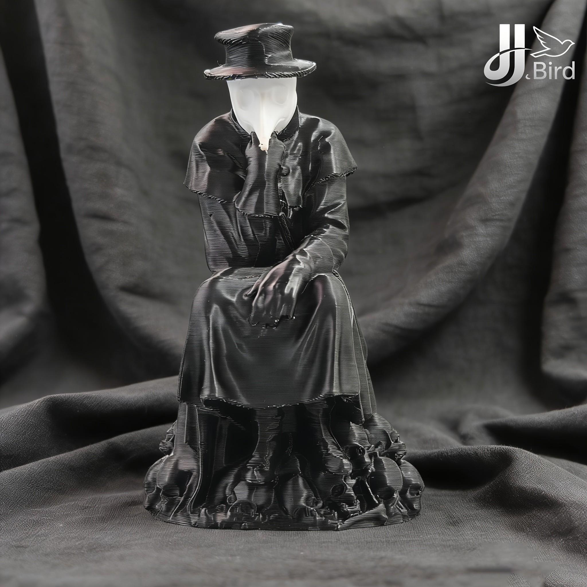 Thinking Pandemic Doctor Model Decoration, Collectible Figure, Home Room Bookshelf Decor, Desktop Ornament, Dark Vintage Style Statue