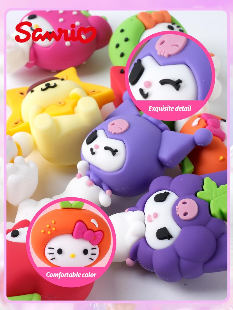 1PC Officially Sanrio Mystery Blind Box Blind Bags Cute Fruits Pattern Blind Ball A Surprise Series Random One Hello Kitty My Melody Kuromi Pompompurin Cinnamoroll 3D Anime Characters Collectible Merch Desktop Decor Christmas Gifts For Friends