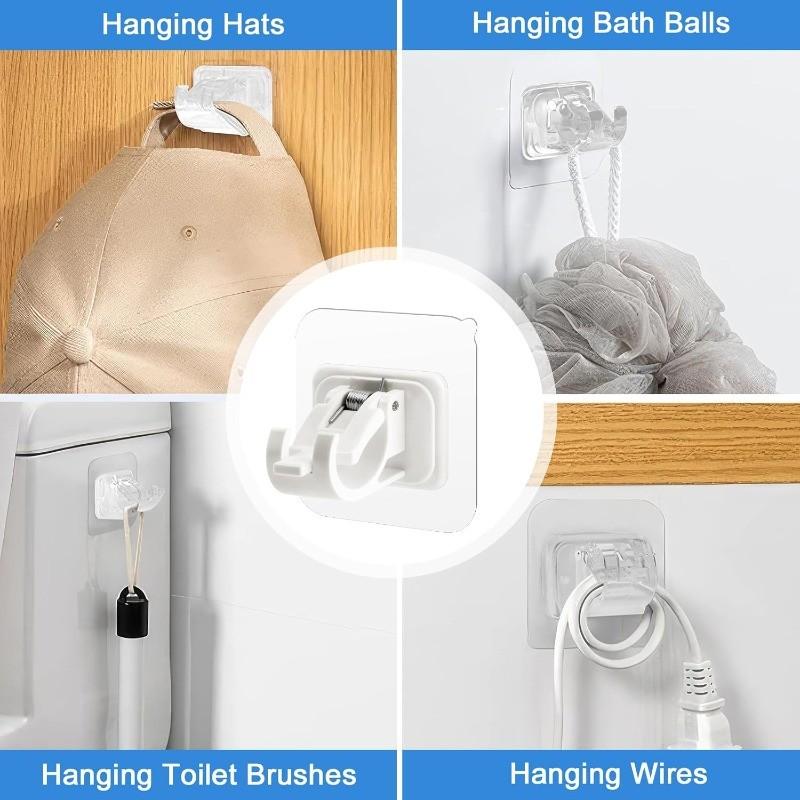 2pcs Curtain Hooks Curtain Rod Clamps Holders Perforation-free Adhesive Bracket For Living Room Bedroom Home