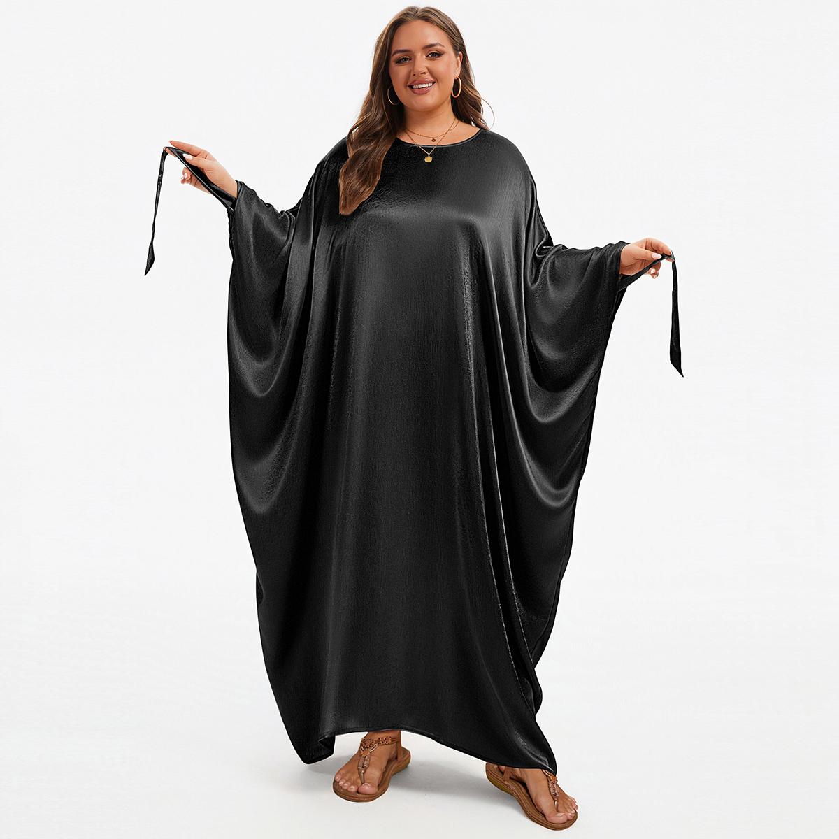 Bsubseach Women Plus Size Kaftan Dresses Moo Moos for Women Swimsuit Cover Up Swimwear Batwing Satin Caftan Beach Dress