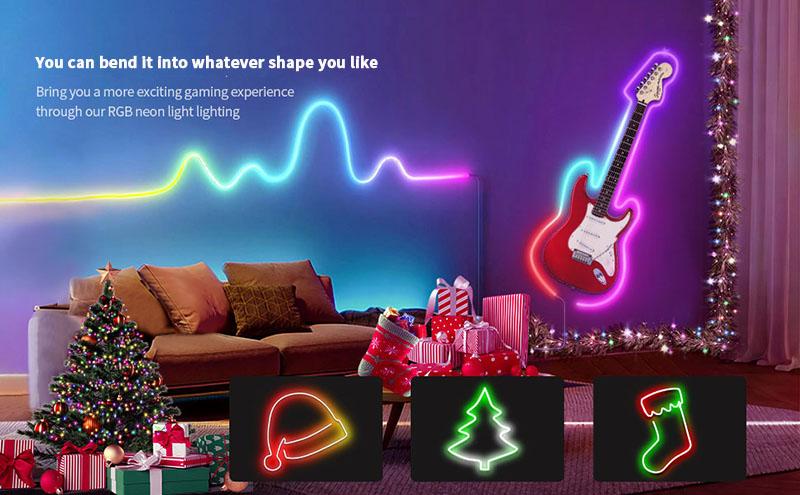 USB-Powered RGB Color-Changing LED Strip Light with App Control, Ambient Backlight for TV, Computer, Bedroom & Living Room, Decorative Neon Accent Light, Smart LED Lighting, Great Christmas Gift