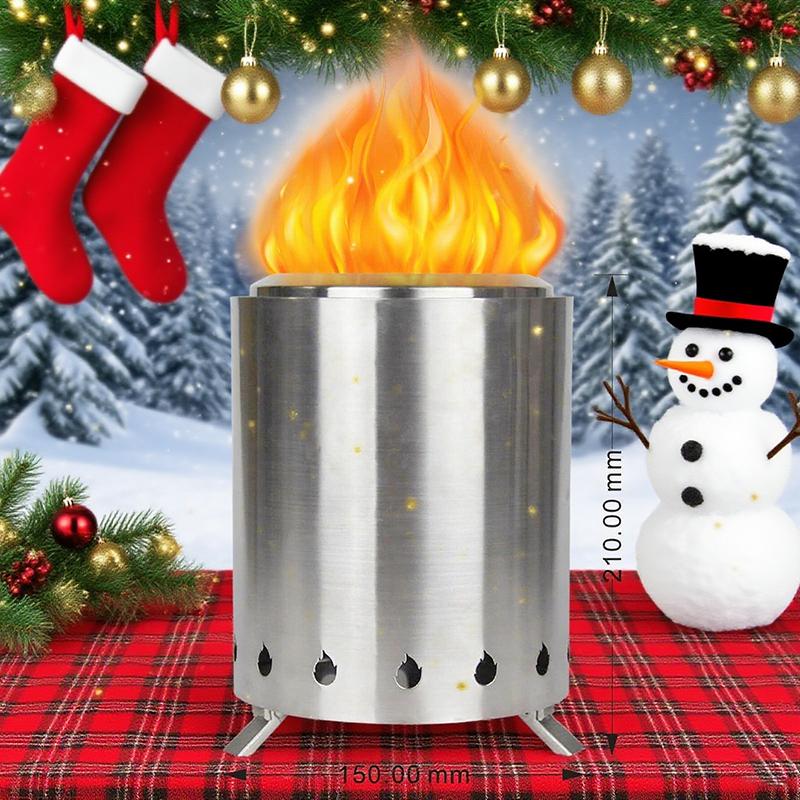 Outdoor Tabletop Fire Pit with Stand, Mini Fire Pit with Travel Bag, Portable Fire Pit, Low Smoke Stove, Suitable for Urban Yard Parties and Suburban Camping, Valentine's Day Gift