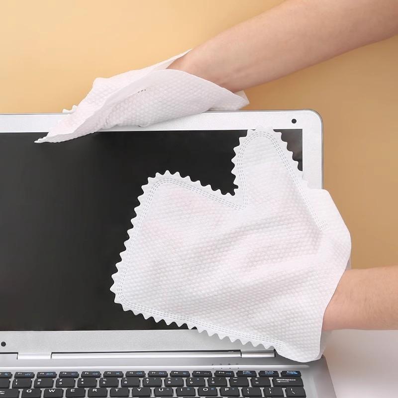 Thickened Non-Woven Cleaning Gloves, Absorbent & Dirt-Removing, Dust-Free, Wet/Dry Dual-Use, Disposable Household Wipes
