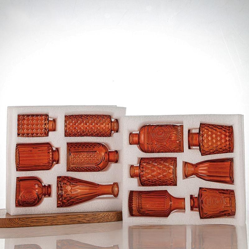 12pcs💐Glass Bud Vase Set As Wedding Centerpieces for Tables,Small Minimalist Vases for Flowers, Vintage Rustic Home Decor for Table Centerpiece Wedding Party, Birthday Party,Anniversary,Modern Clear Aromatherapy Bottle for Living Room Bedroom