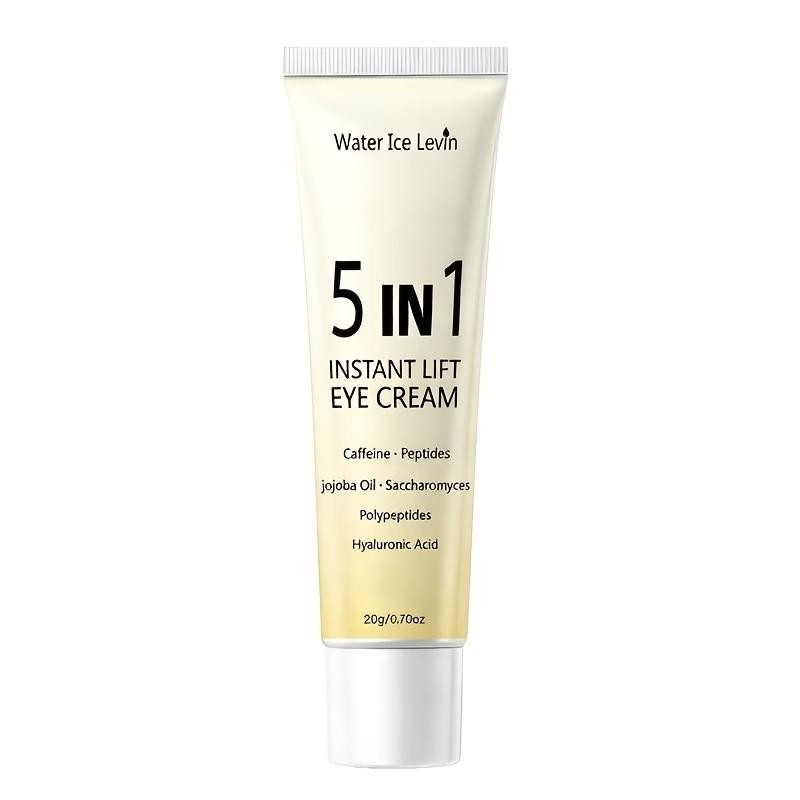 5-in-1 Instant Lifting Eye Cream, contains caffeine, jojoba oil, hyaluronic acid, polyphenols, peptides - firms eye bags, deeply hydrates the eye area, suitable for all skin types, light beige, unisex, skincare essential, for skincare enthusiasts,