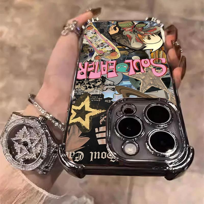 Soul Eater Phone Case Evans Crona Maka Albam Black Star Tsubaki Death the Kid Manga Anime, Anime Vintage Special Cover for iPhone 11 12 13 14 15 16 17 Pro Max Plus Air #IP+SE1