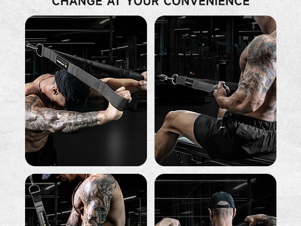 MANUEKLEAR Tricep Rope Cable Attachment Handles, Greater Range of Motion, Tricep Pull Down Rope for Push Downs, Crunches, Facepulls for Professional Gym