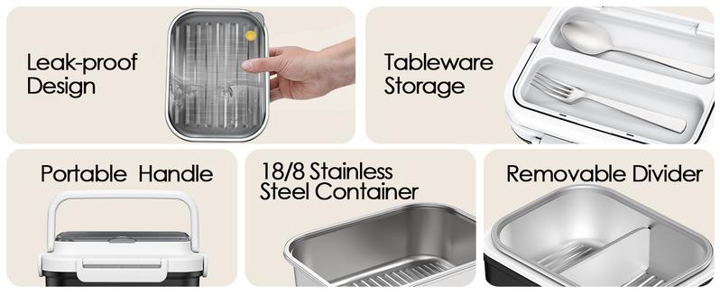 Smart Self-Heating Lunch Box 1.5L, Cordless Electric Heating Lunch Boxlong Battery Life, Suitable for Use in Trucks/Cars/Offices/Camping/Travel.