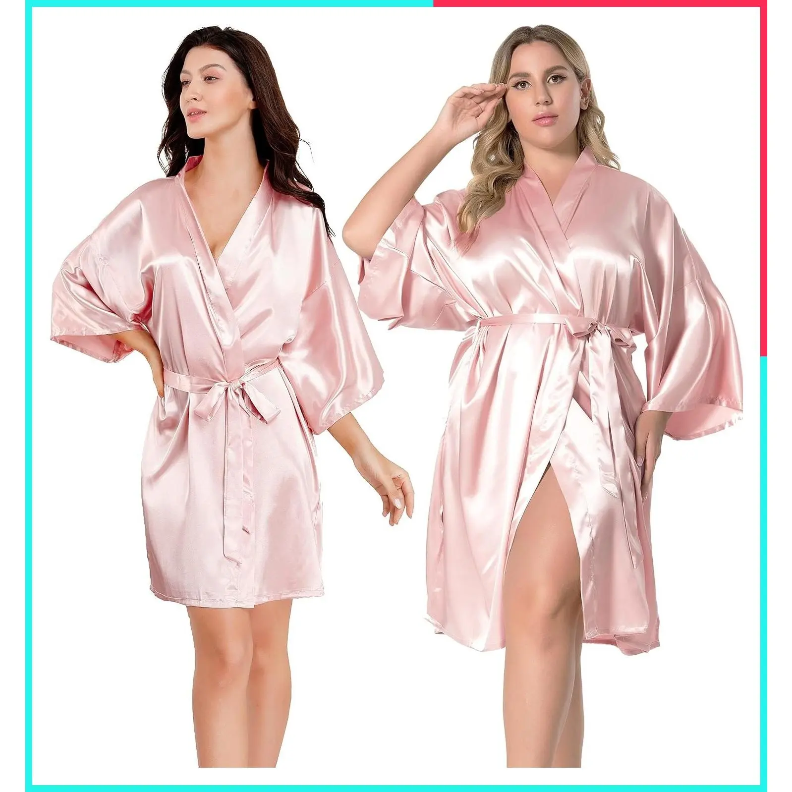 Women's Silky Satin Robe for Wedding Bridal Party Bride Bridesmaid Kimono Loungewear Dressing Gown