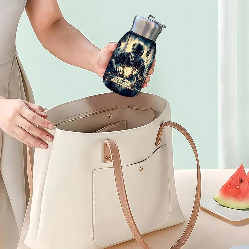 1pc 10.5oz Stainless Steel Tumbler - Leak-Proof, Insulated, Reusable, Hand Wash Only, Chic & Practical, **Master of Current Art Design**, Ideal for Office, Camping or Holidays, Perfect Holiday Gift Item, Durable Drinkware, Office Essentials