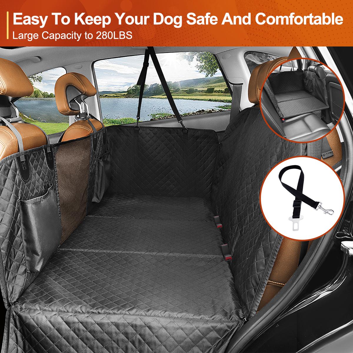 Dog Car Seat Cover for Back Seat, Waterproof Back Seat Extender for Dogs Supports 400lbs, Hard Bottom Car Seat Cover for Dogs, Sturdy Dogs Seat Cover for Car SUV Dog Car Seat Cover for Back Seat, Waterproof Back Seat Extender for Dogs Supports 400lbs, Hard Bottom Car Seat Cover for Dogs, Sturdy Dogs Seat Cover for Car SUV
