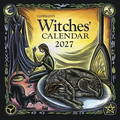 1pc 2027 Witches Calendar, Enchanting Year-Round Witchcraft Trail, Occult Art Wall Calendar with Annotated Section, Unique Decorative Piece