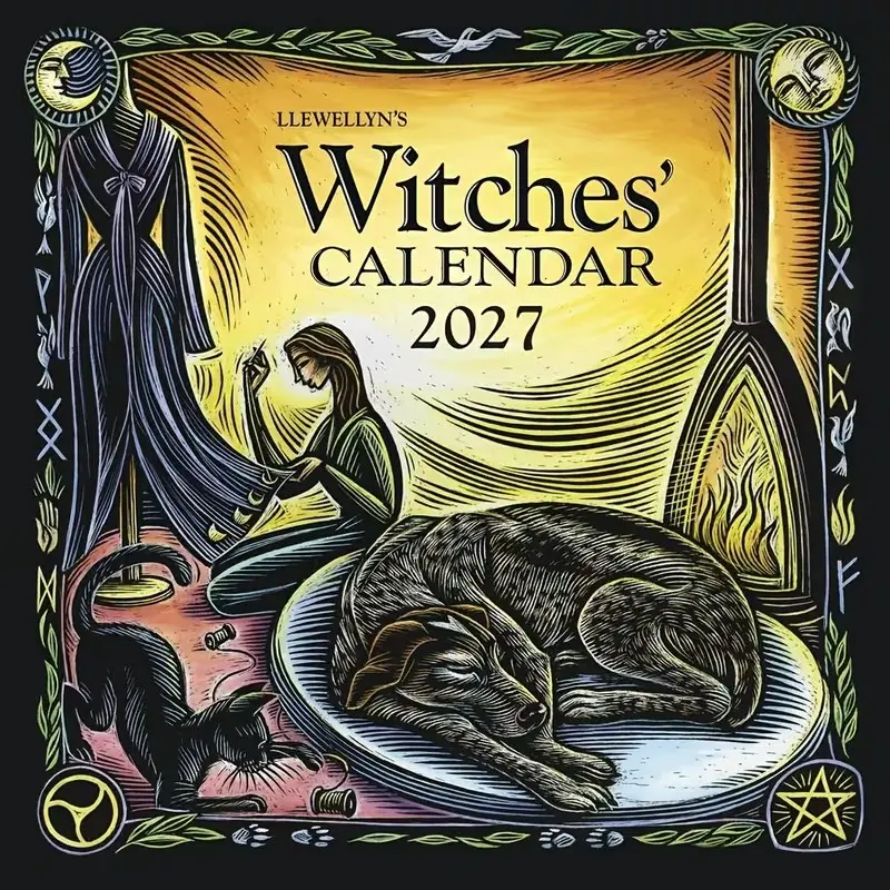 1pc 2027 Witches Calendar, Enchanting Year-Round Witchcraft Trail, Occult Art Wall Calendar with Annotated Section, Unique Decorative Piece