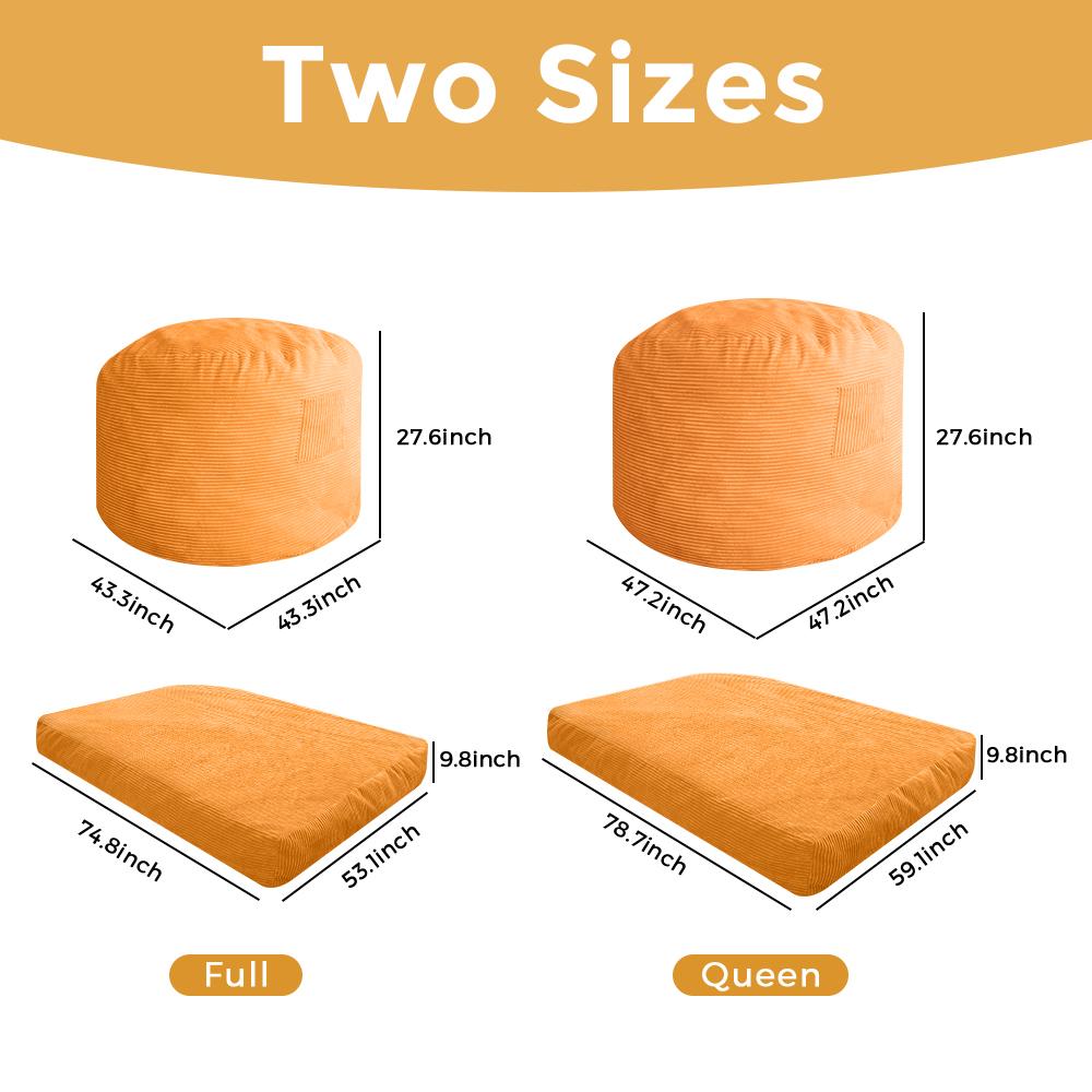 MAXYOYO Giant Bean Bag Chair Bed for Adults, Convertible Beanbag Folds from Lazy Chair to Floor Mattress Bed for Reading, Gaming, Napping MAXYOYO Giant Bean Bag Chair Bed for Adults, Convertible Beanbag Folds from Lazy Chair to Floor Mattress Bed for Reading, Gaming, Napping