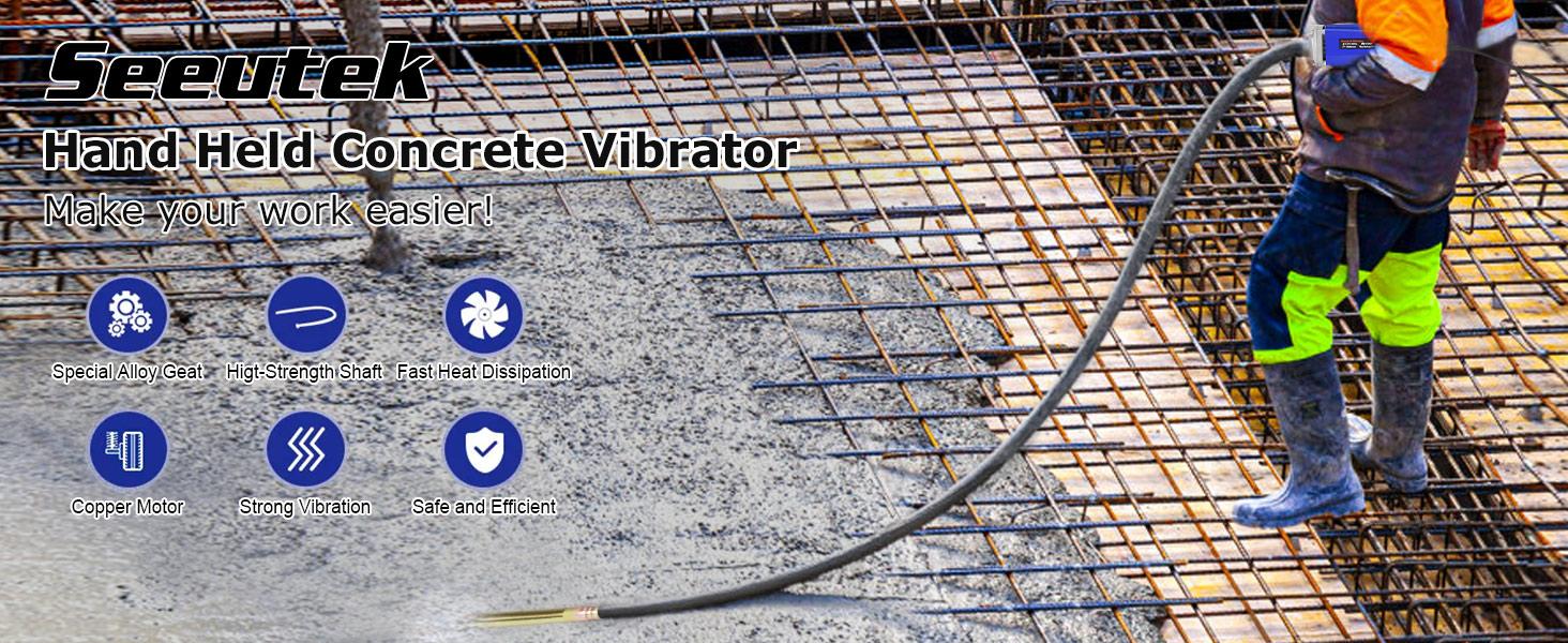 1500W Handheld Concrete Vibrating Tool, 13,000 VPM Portable Cement Vibrating Tool with 6.6ft Cable