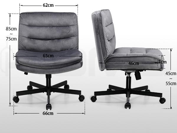 COMHOMA Criss Cross Chair Plus Size With Wheels, Office Chair Sit Cross-legged Armless Swivel Home Modern Home Office Desk Chair