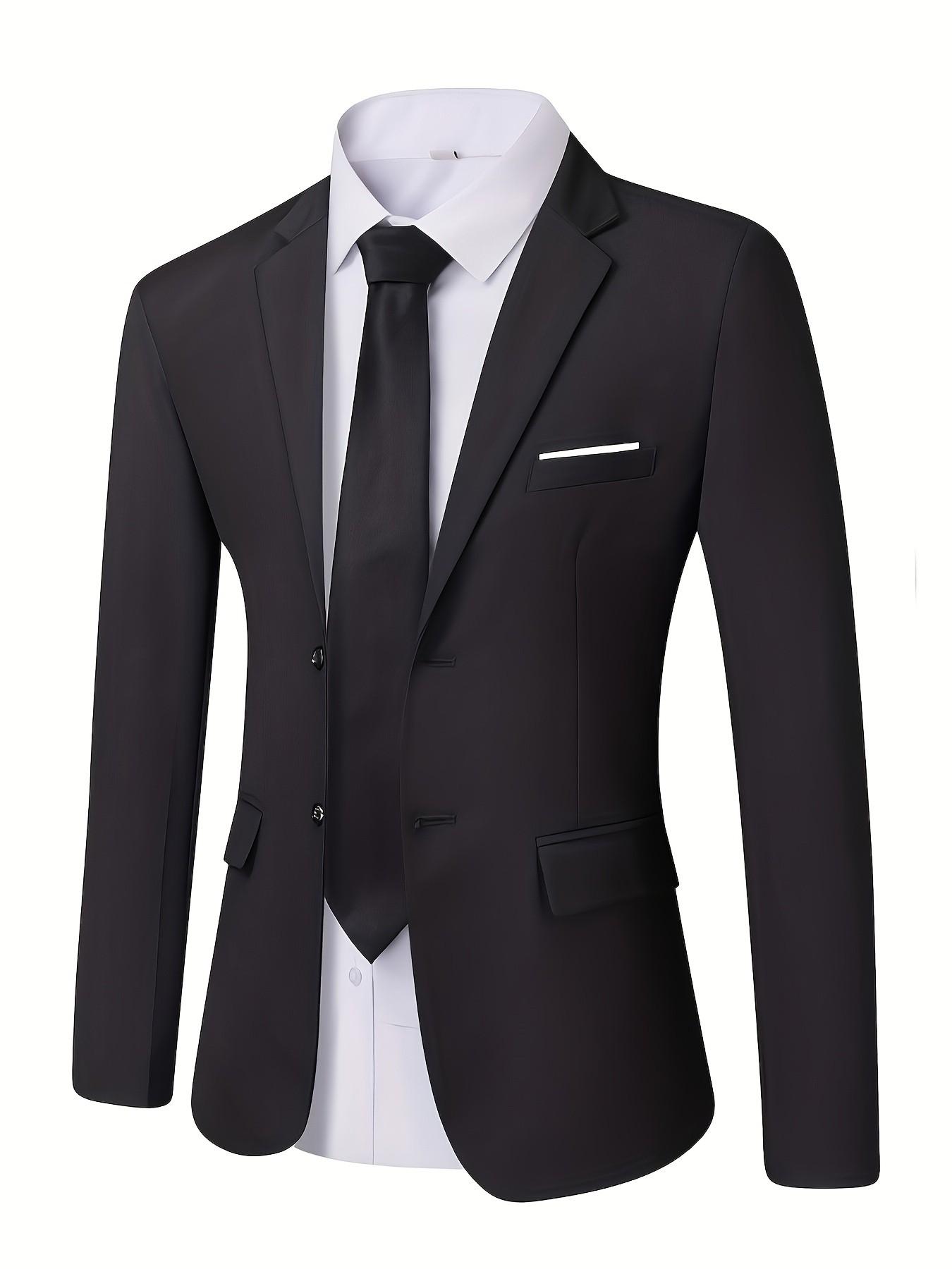 Men's Single Breasted Blazer, Lightweight Formal Outerwear, Elegant Design, Perfect for Business & Casual Occasions, Comfortable Fit