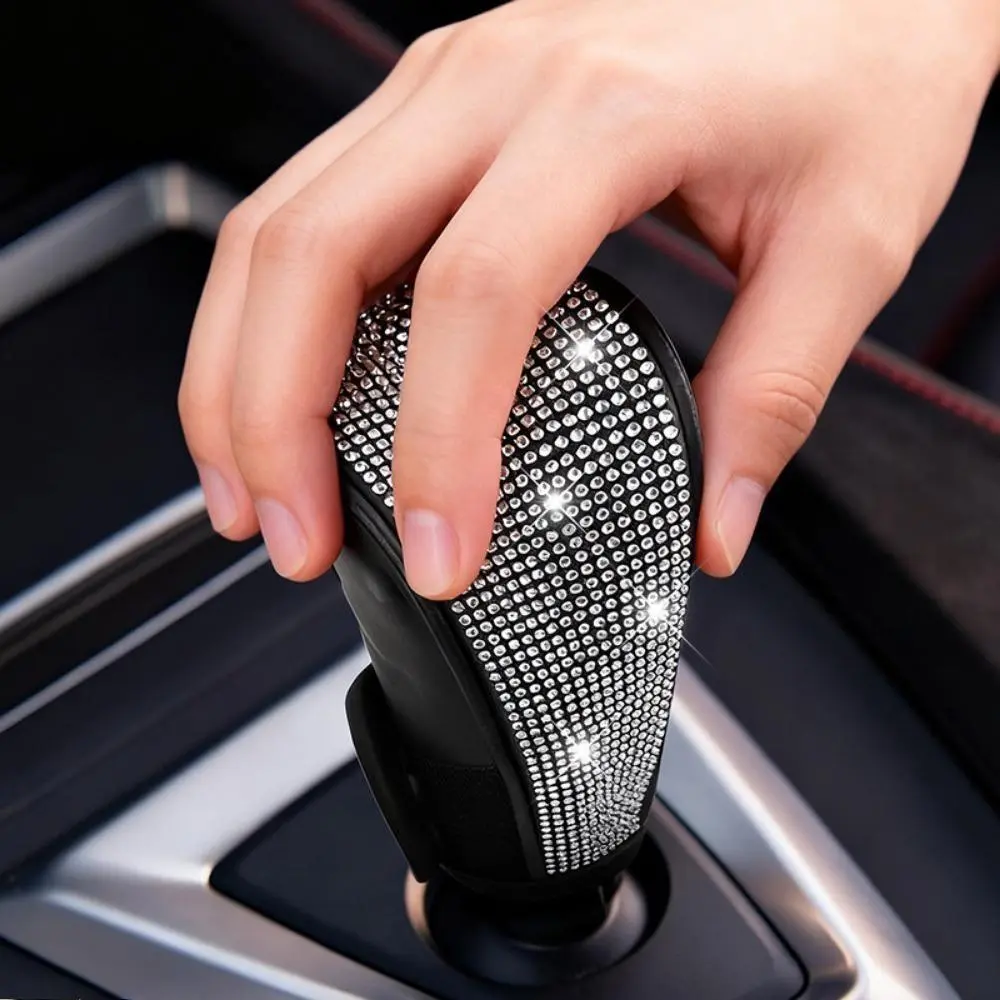 Gear Shift Knob Cover, Luxury Bling Crystal Rhinestone Accessory, Universal Slip-on Fit for Automatic & Manual Cars, Accessories For Car, Interior Upgrade, Car Accessories, Luxury Look