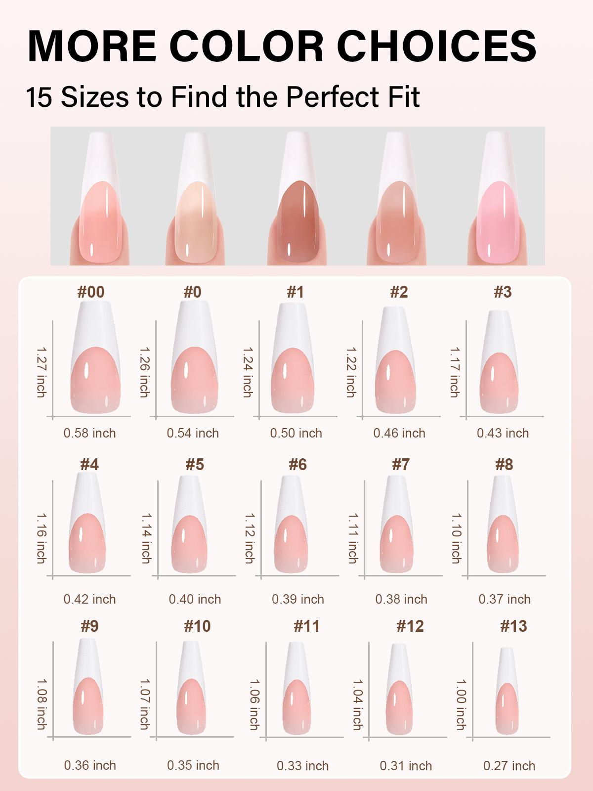 Aillsa Long Coffin French Tip Press on Nails - 180pcs Classic Nude/Brown Full Cover Soft Gel Nail Tips Natural False Nails 15 sizes Easy to Wear Soak Off Acrylic Extensions Reusable & Comfortable Fit DIY Nail Art at home press-on nail set dealsforyoudays