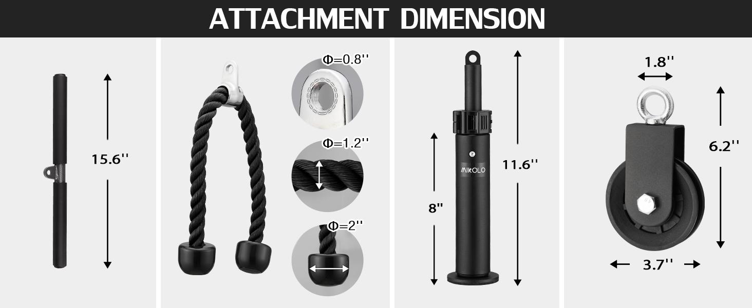 MIKOLO Fitness LAT and Lift Pulley System, Dual Cable Machine(70'' and 90'') with Upgraded Loading Pin for Triceps Pull Down, Biceps Curl, Back, Forearm, Shoulder-Home Gym Equipment(Patent)MIKOLO MIKOLO Fitness LAT and Lift Pulley System, Dual Cable Machine(70'' and 90'') with Upgraded Loading Pin for Triceps Pull Down, Biceps Curl, Back, Forearm, Shoulder-Home Gym Equipment(Patent)MIKOLO