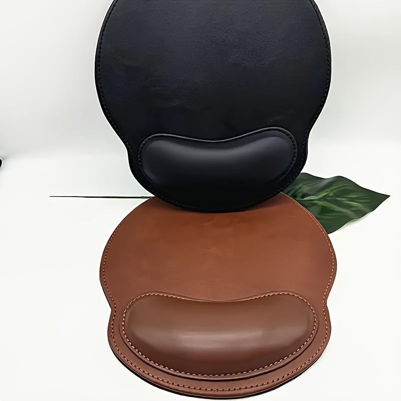 High end faux leather ergonomic mouse pad with anti slip base - durable brown office desk pad, suitable for office, Halloween gifts, Christmas gifts