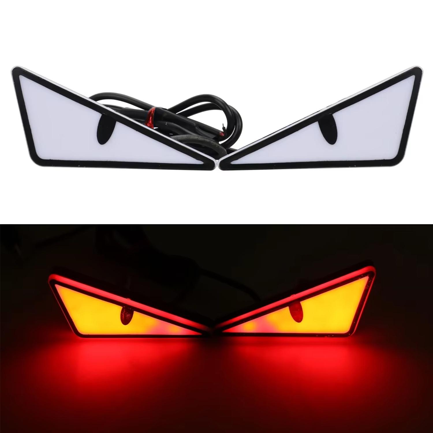 2pcs Motorcycle LED Devil Eyes Lights LED Eagle Eye Lights High Brightness Triangle Demon Eye Neon for Cars & Motorcycles Fun Atmosphere Light, Driving Assist Light, Motorcycle Mini Turn Signal Flasher Tail Lamp Car Decoration Lights 12V LED Light for Any