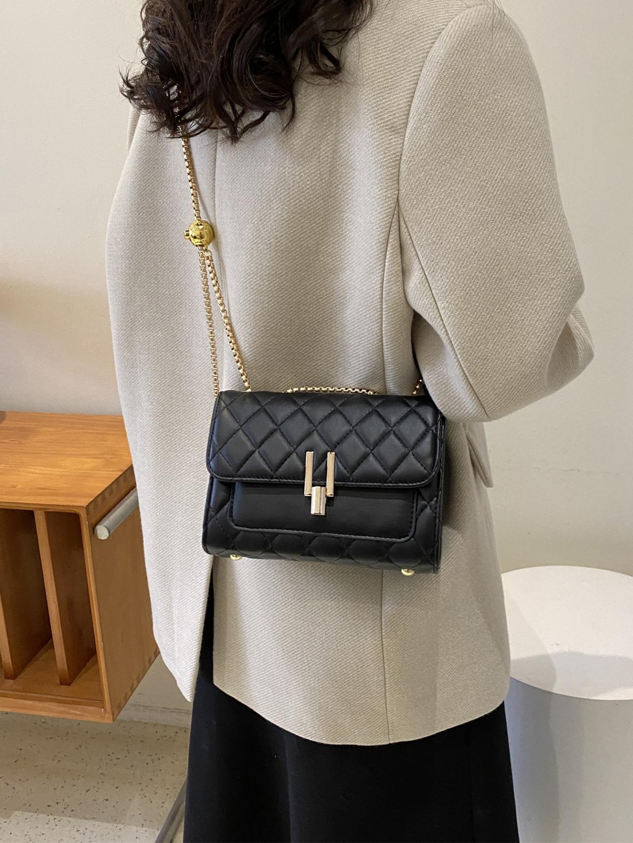 New Simple Crossbody Shoulder Bag, Large Capacity Plaid Design, Elegant Commuter Bag, All Seasons Casual Style, Adjustable Strap