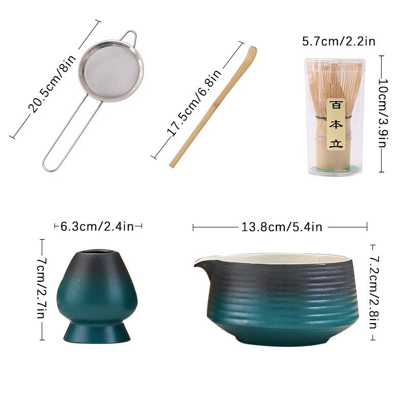 5-Piece Ceramic Matcha Bowl Set, Japanese Style Matcha Tools Kit, Specialized Matcha Making Equipment, Essential Tea Accessories