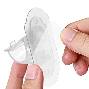 No Drill Curtain Rod Brackets, No Drill Needed Curtain Rod Holders, Adhesive Curtain Rod Holder,Multipurpose Nail Free Stick on Curtain Rod Hooks Self Adhesive Rod Holder Hooks(Clear 4Pcs)