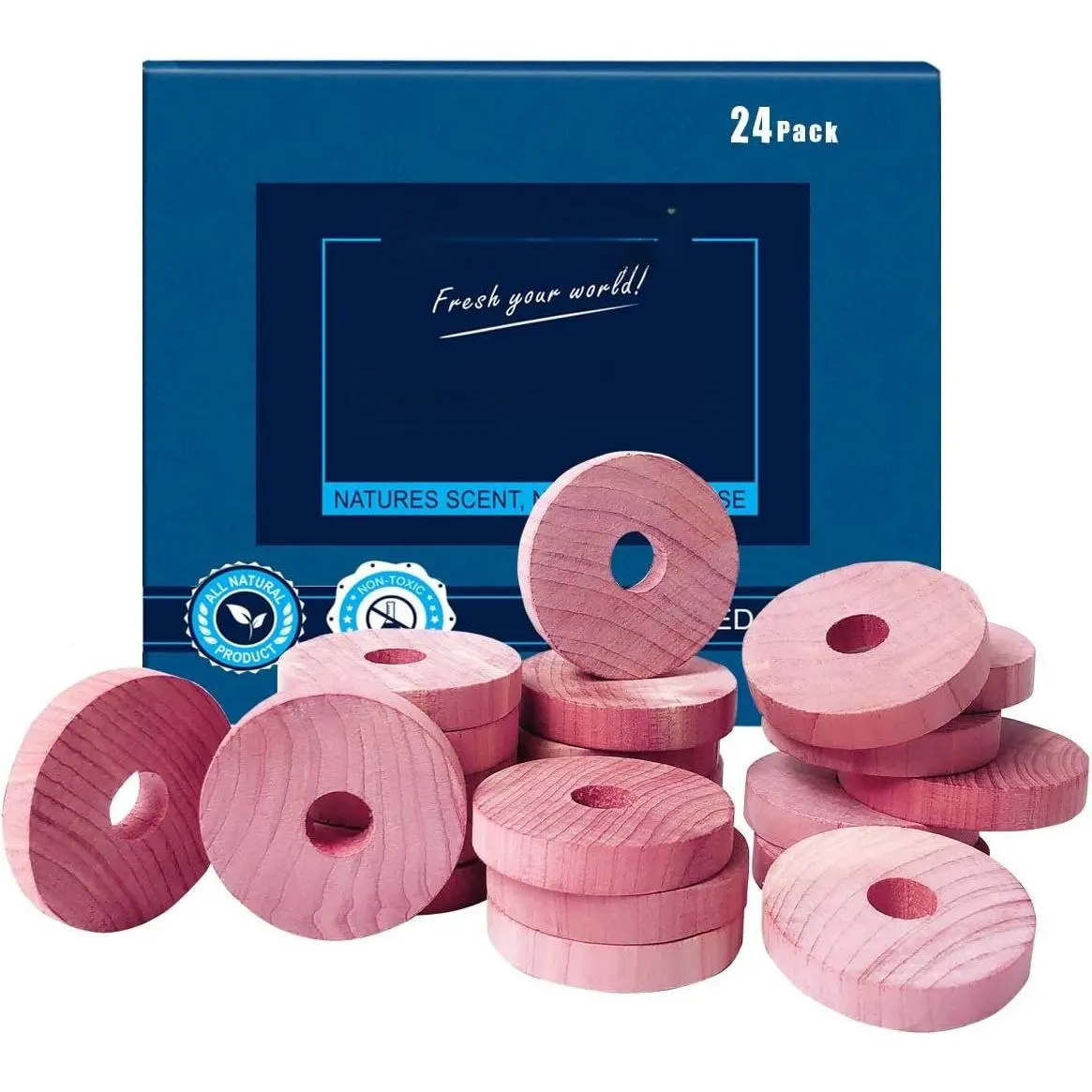 Blocks for Clothes Storage,24 Pcs  Smell  Rings for Drawer |  Aromatic ,  Protection for Garments,  Scented for Closets and Drawers
