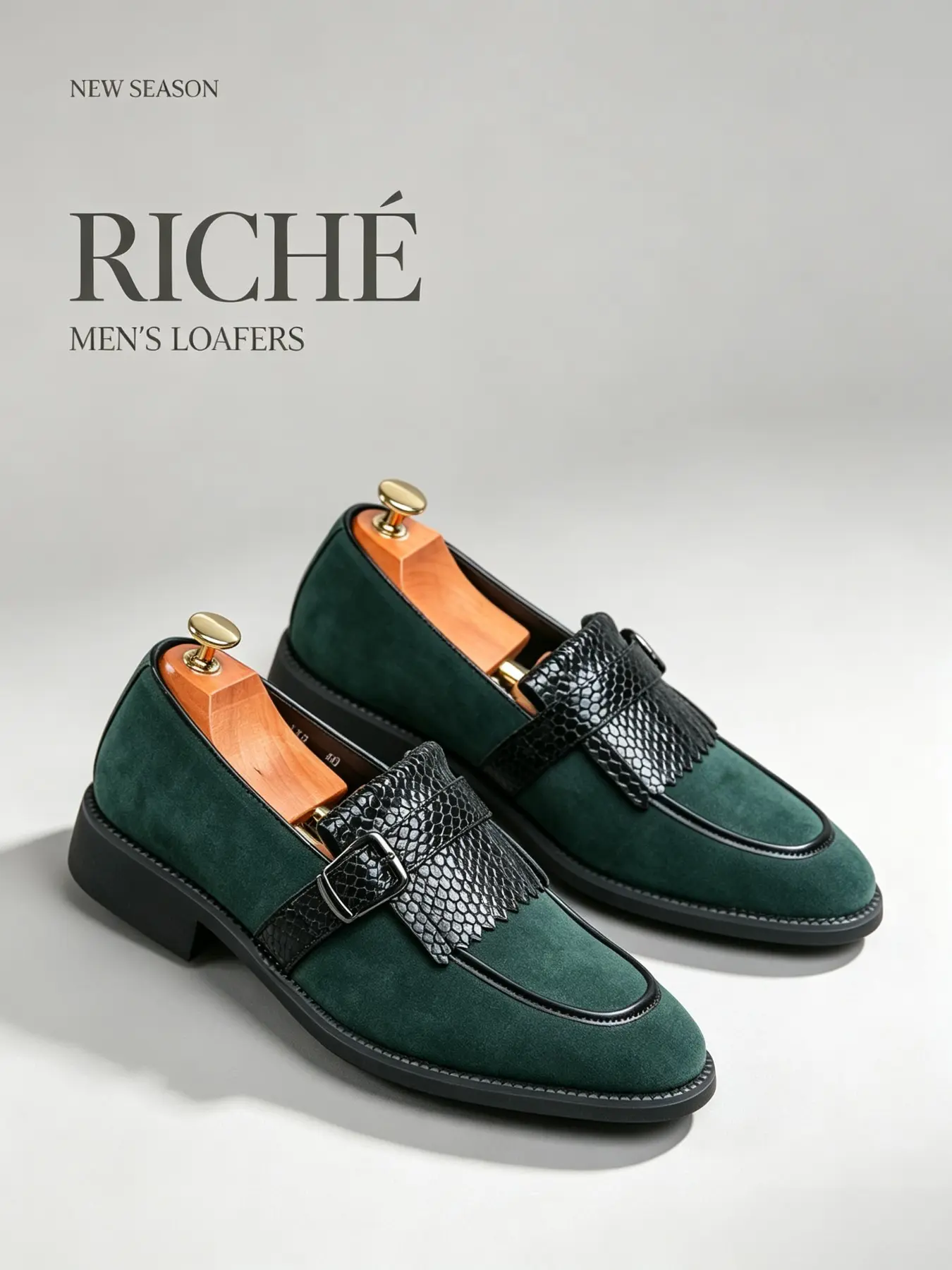 Men's British Vintage Fringe Buckle Monk Strap Shoes, Trendy Patchwork Colorblock Slip-Ons, Luxury Evening Wedding Business Casual Streetwear, PU Leather Footwear