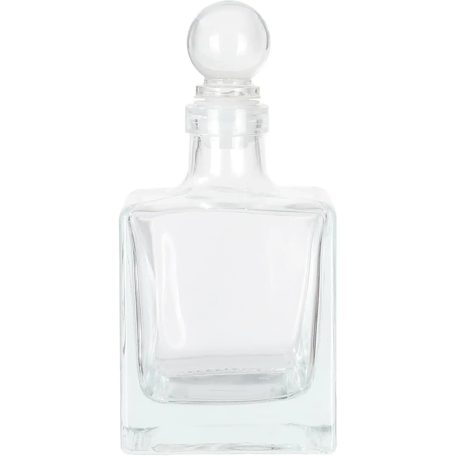 Decorative Glass Bottle - 7 fl oz. Square Bottle (1 Set w/Glass Stopper)