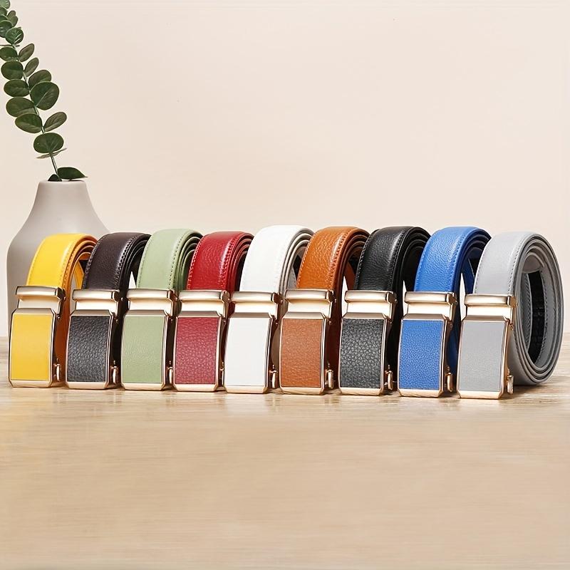 Golden Automatic Buckle Belt Men and Women Universal Fashion Casual Belts Red Blue Green Black White Cinturon Female Waistband