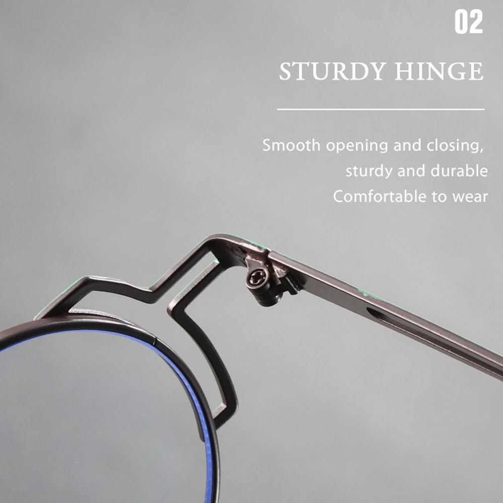 Minimalist High End Style Round Frame Glasses Cyberpunk Style Asymmetrical Contrasting Color Glasses Unisex Atmospheric Wear Glasses