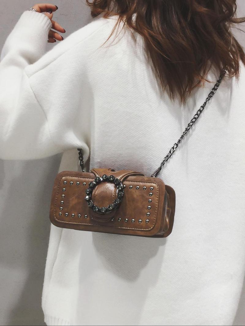 Women's Elegant Chain Strap Crossbody Bag, Fashionable Shoulder Bag for Daily Used, Casual Trendy Versatile High-quality Daily Commuting Bag, Adjustable Crossbody