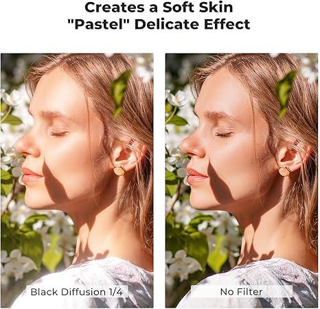 [K&F CONCEPT] Black Diffusion 1/4 Filter Mist Cinematic Effect Filter with 18 Multi-Layer Coatings for Video/Vlog/Portrait Photography (K-Series)